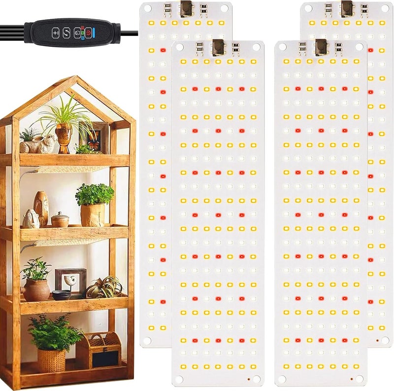 Rocoking Led Grow Light,Ultra-Thin Panel Grow Lights for Indoor Plants,644LEDs Full Spectrum Grow Lights for Under Cabinet Plant, Grow Lamp with 3/9/12H Timer,10 Dimmable Levels for Plants Growing (4pcs Pro) - Image 1